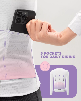 ROCKBROS | TVI Damen Radtrikot – Langarm Fahrradbekleidung, atmungsaktive Sport-Tops für Radsport